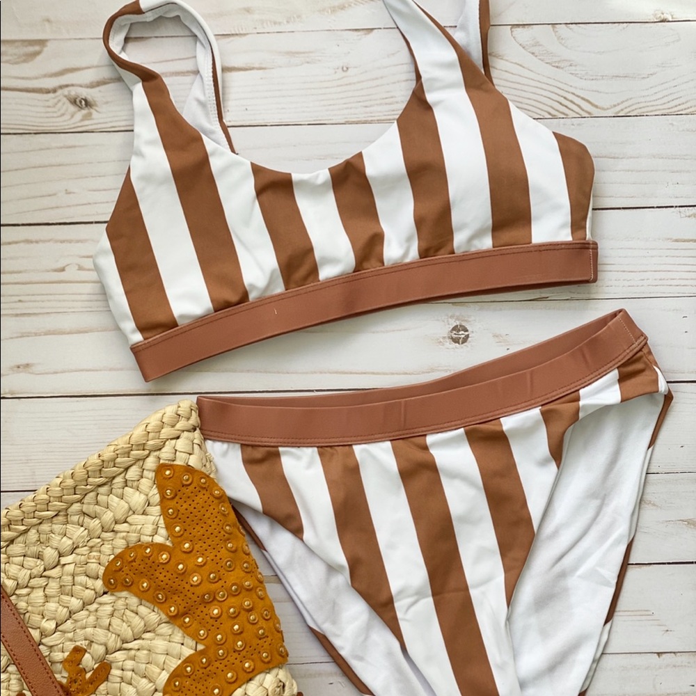 Women’s push up striped bikini